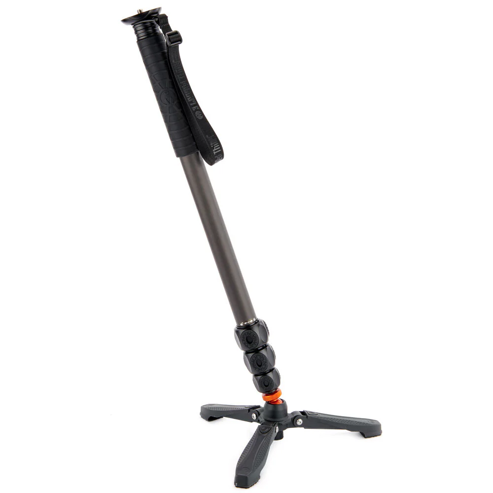 3 Legged Thing Lance 4-Section Carbon Fiber Monopod with DocZ Foot Stabilizer Kit - Darkness - Image 3