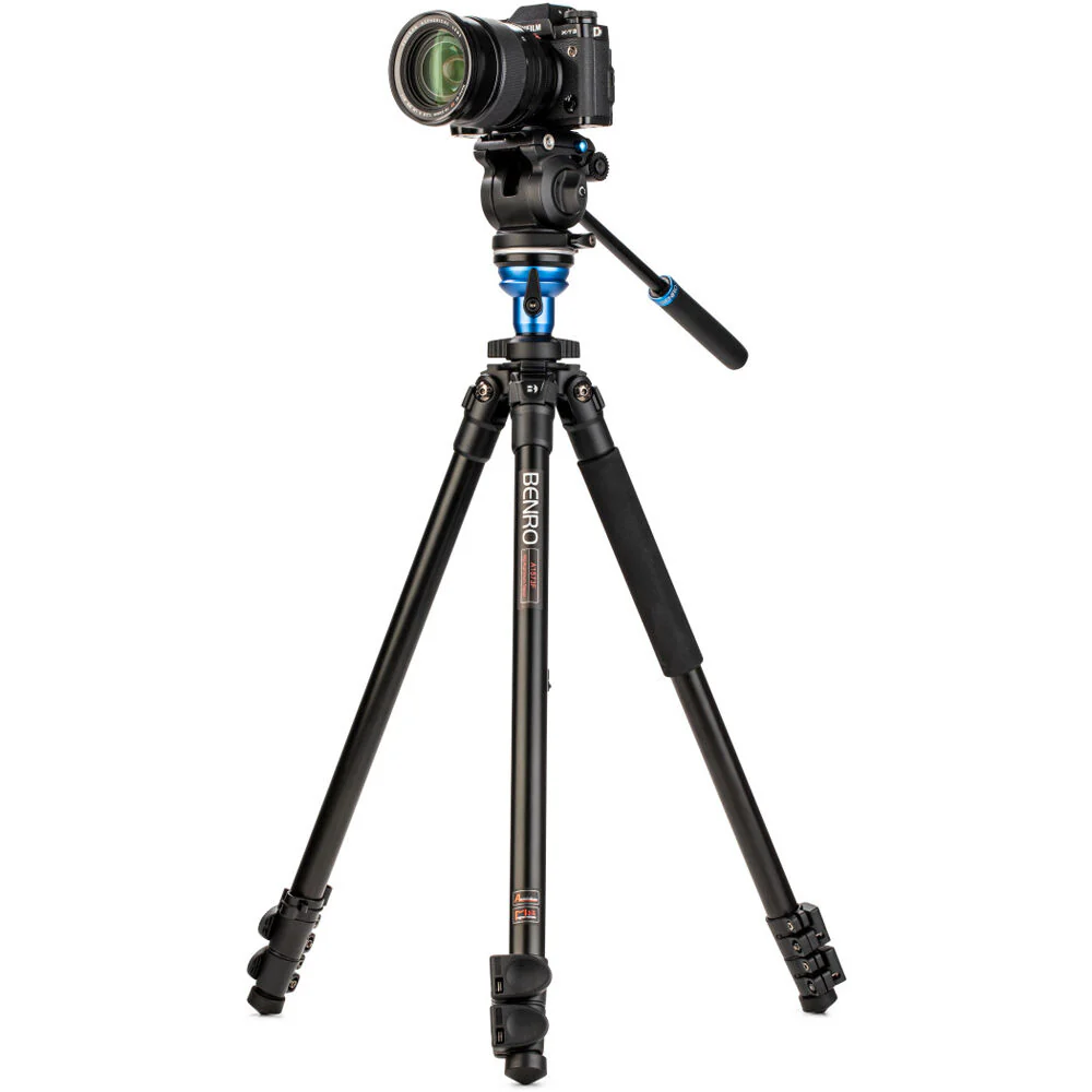 Benro Aluminium Tripod with S2 PRO 60mm Flat Base Video Head - Image 3