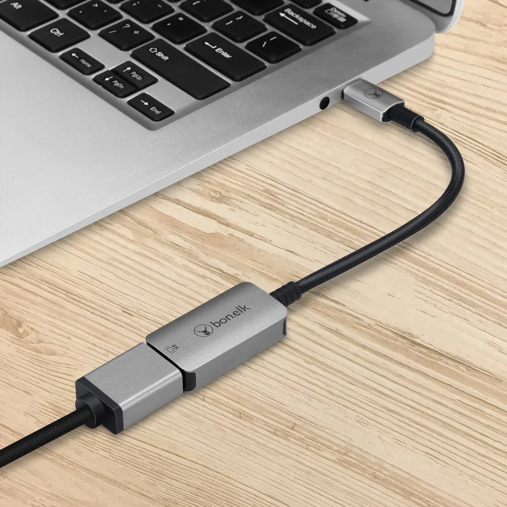 Bonelk Long-Life USB-C to 4K HDMI Adapter - 15cm (Space Grey) - Image 4