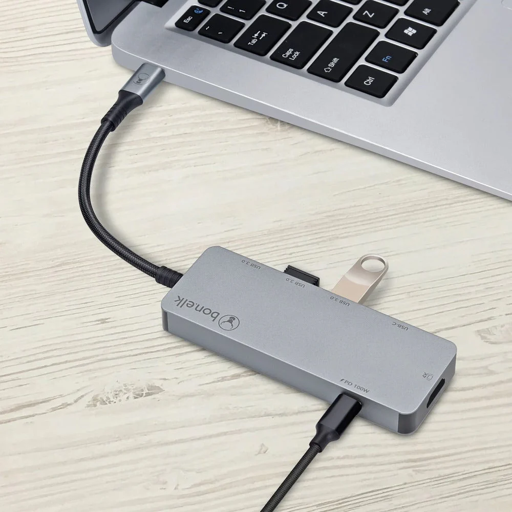 Bonelk Long-Life USB-C to 6-in-1 Multiport Hub (Space Grey) - Image 4