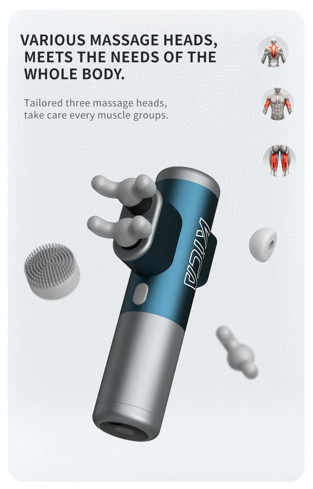 FeiyuTech Kica Pro Double-Head Massage Gun - Blue - Image 8