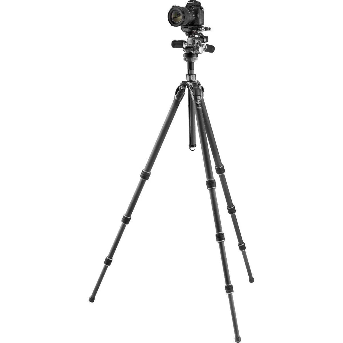 Gitzo GT2542 Mountaineer Series 2 Carbon Fiber Tripod with GHF3W 3-Way Fluid Head Kit - Image 3