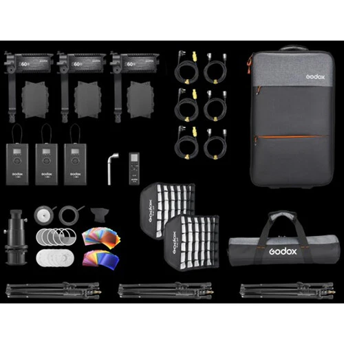 Godox S60Bi 3 Head Bi-Colour Led Light Kit - Image 6