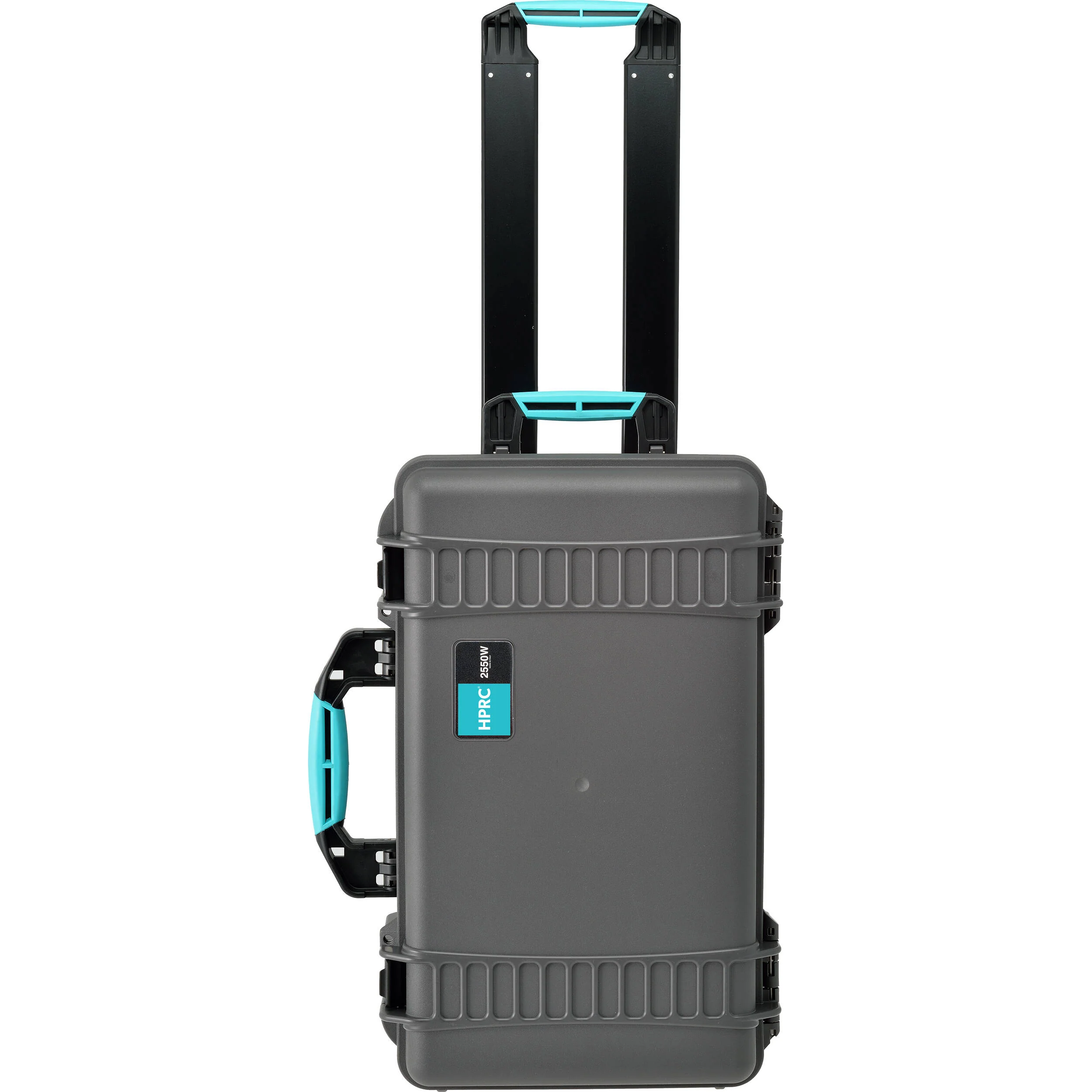 HPRC 2550W - Wheeled Hard Case Empty with Turquoise Handle (Grey) - Image 3