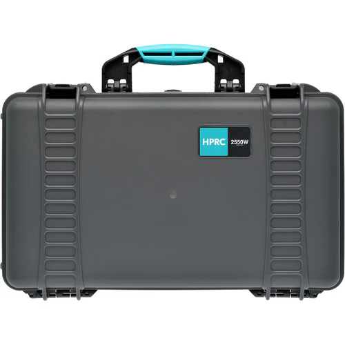 HPRC 2550W - Wheeled Hard Case Empty with Turquoise Handle (Grey) - Image 4