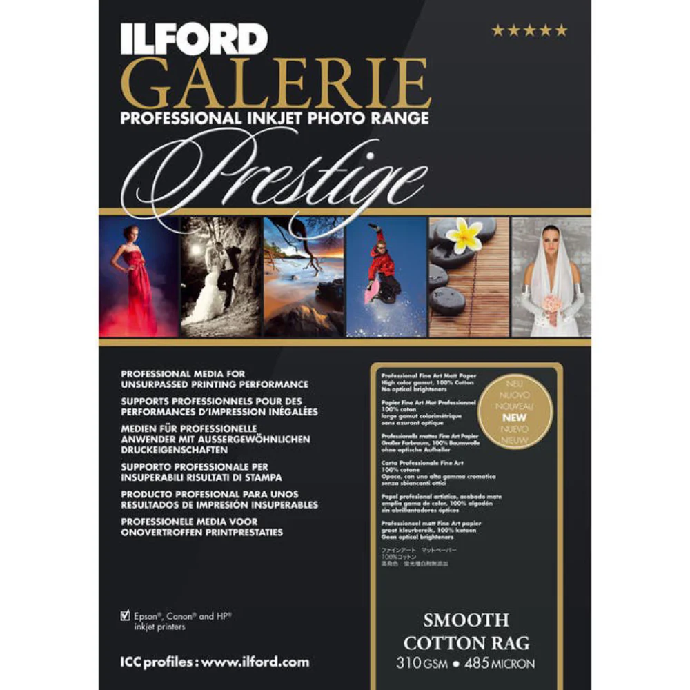 Ilford Galerie Smooth Cotton 310gsm (A2, 25 Sheets)