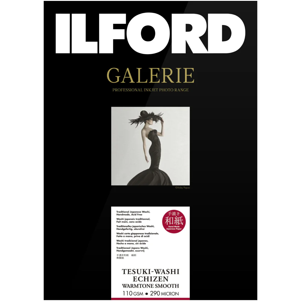 Ilford Galerie Tesuki-Washi Echizen Smooth Warmtone Deckle Edge 110gsm (A1+, 5 Sheets)