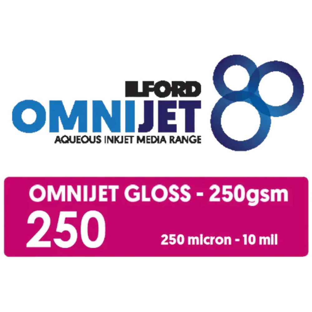 Ilford Omnijet Glossy Kiosk 250gsm (6" x 65m - 2 x Rolls for Epson SL-D800)