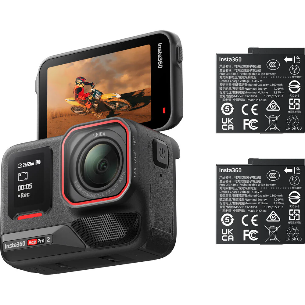 Insta360 Ace Pro 2 Action Camera Battery Bundle - Image 2