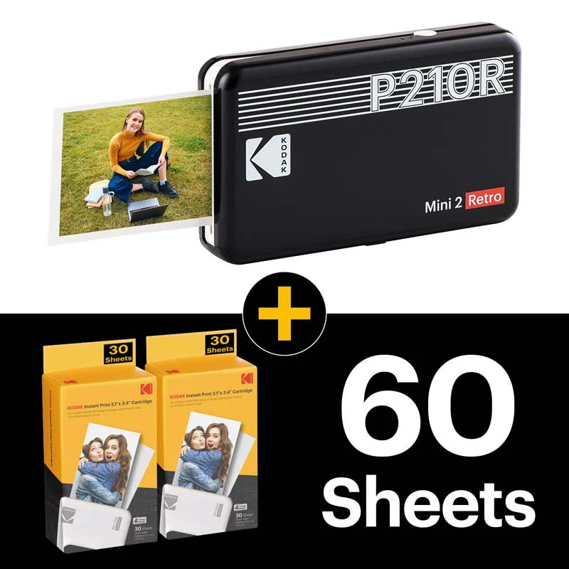 Kodak Instant Camera Mini Shot 2 Retro Cartridge Bundle - Yellow - Image 2