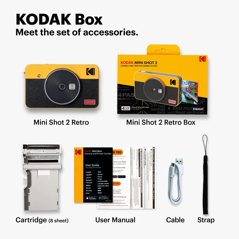 Kodak Instant Camera Mini Shot 2 Retro - Yellow - Image 7
