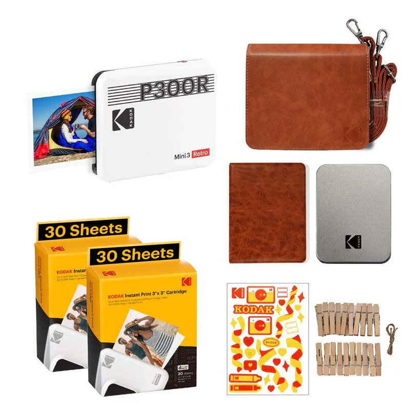 Kodak Instant Mini 3 Retro Cartridge + Accessories Bundle - White - Image 8