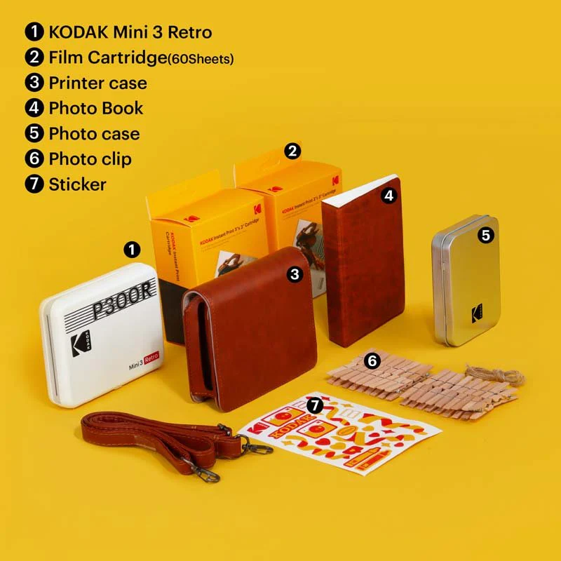 Kodak Instant Mini 3 Retro Cartridge + Accessories Bundle - Yellow - Image 6