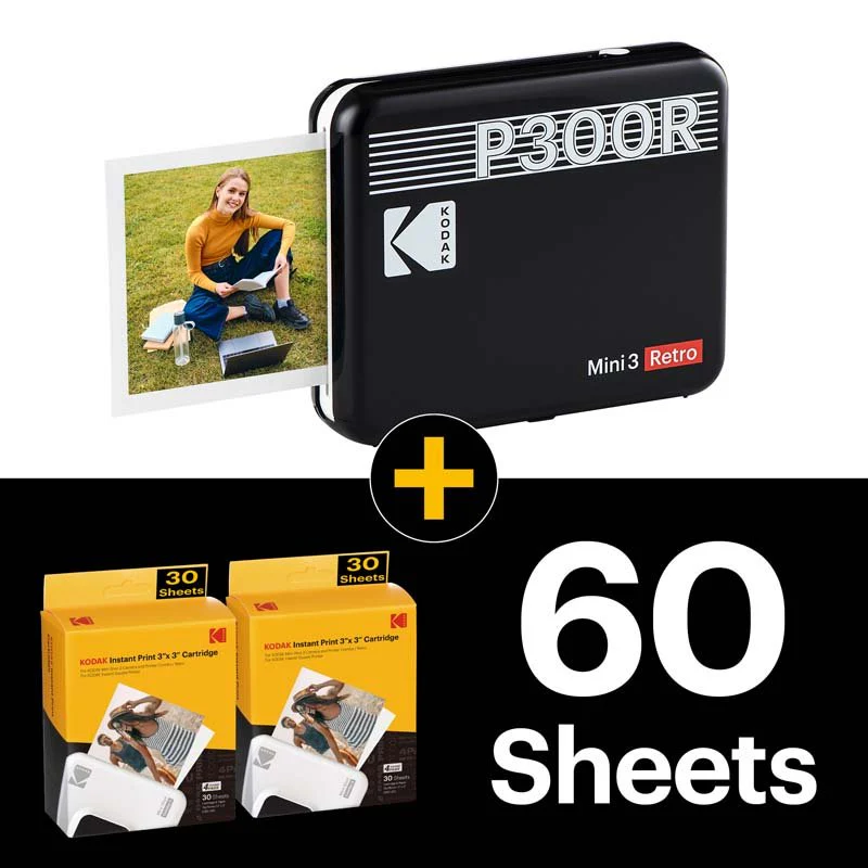 Kodak Instant Mini 3 Retro Cartridge Bundle -  White