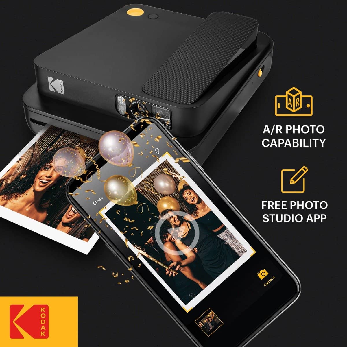 Kodak Smile Classic Instant Print Digital Camera (Black) - Image 3