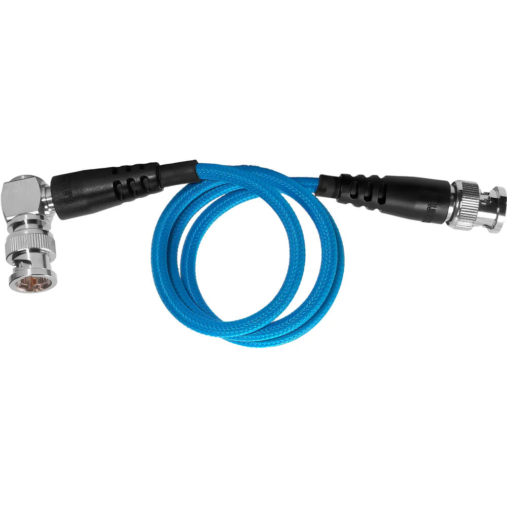 Kondor Blue 20" 12G SDI Straight to Right Angle Cable for 4K 60p Camera Monitors and Transmitters - Image 3