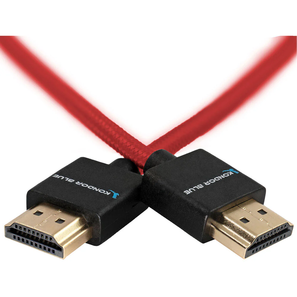 Kondor Blue Braided High-Speed HDMI Cable (Red, 16") - Image 2