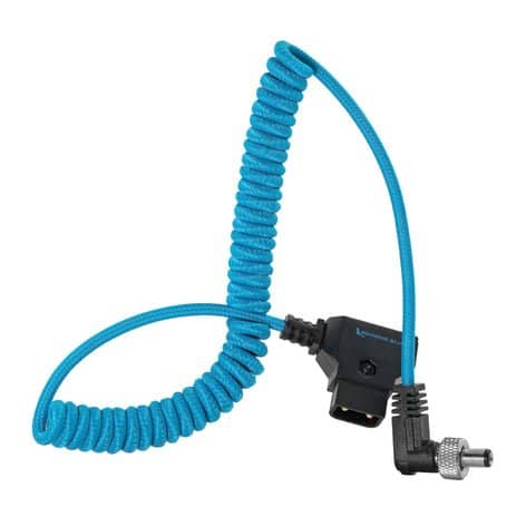 Kondor Blue Coiled D-Tap to Locking DC 2.1mm Right Angle Cable - Image 3