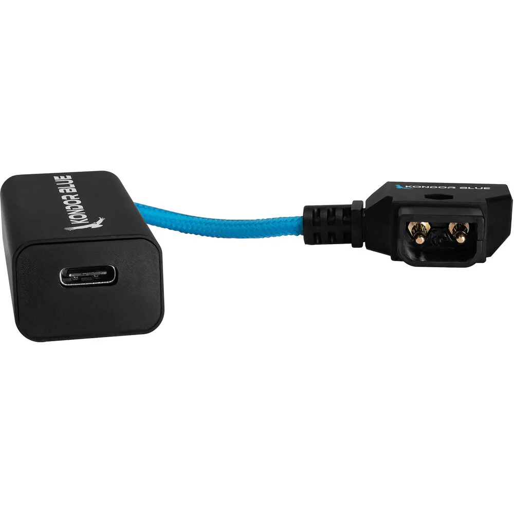 Kondor Blue D-Tap to Female USB-C PD 2-Way Battery Charging Power Cable (Kondor Blue, 6") - Image 3