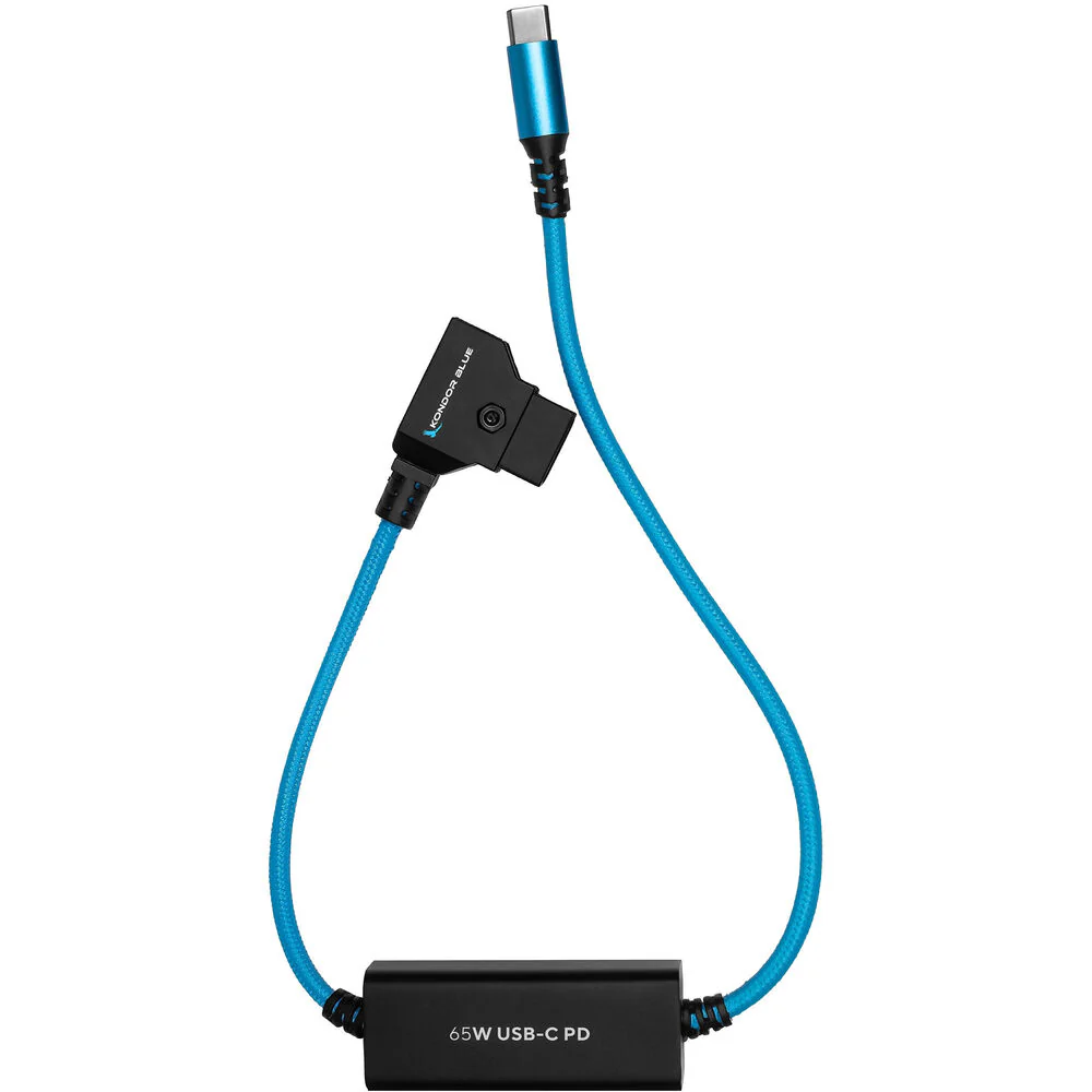Kondor Blue D-Tap to USB-C Power Delivery Cable for Mirrorless Cameras (16") - Image 4