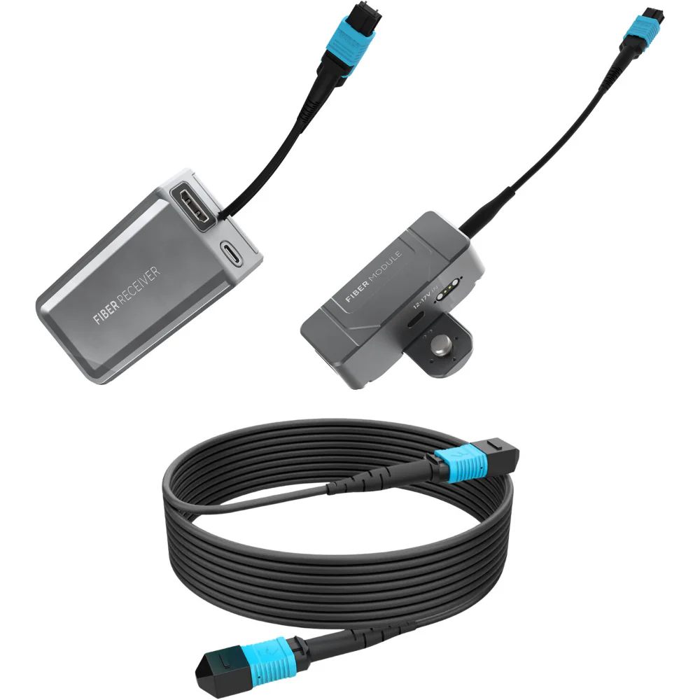 Kondor Blue Fletch Fiber Transmitter & Receiver Module Kit for HDMI with Fiber Armored Cable OM3 MPO 50 Feet - Image 2
