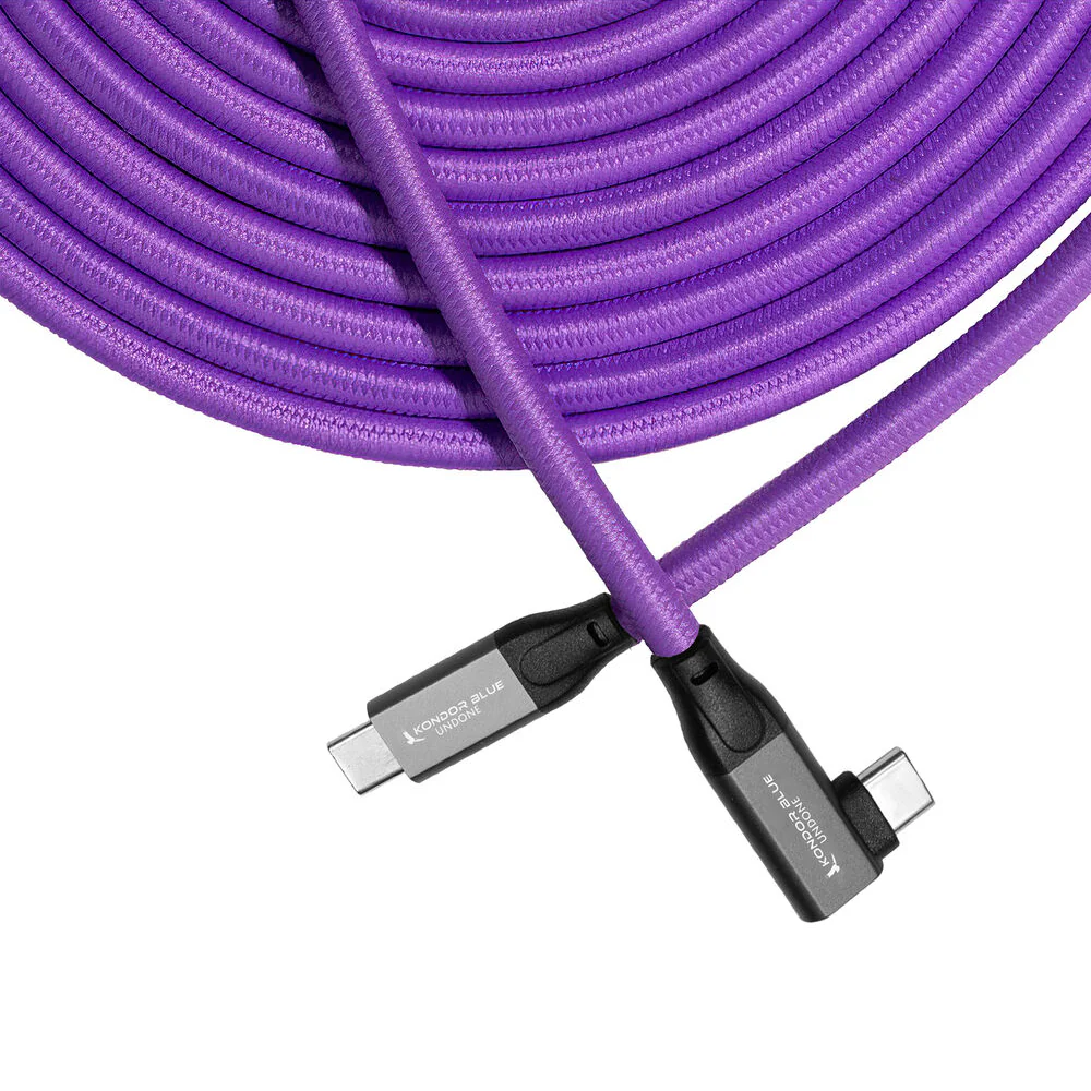 Kondor Blue Gerald Undone 15FT Tether USB-C 3.2 Cable for Data & Charging (Right Angle) - Image 2