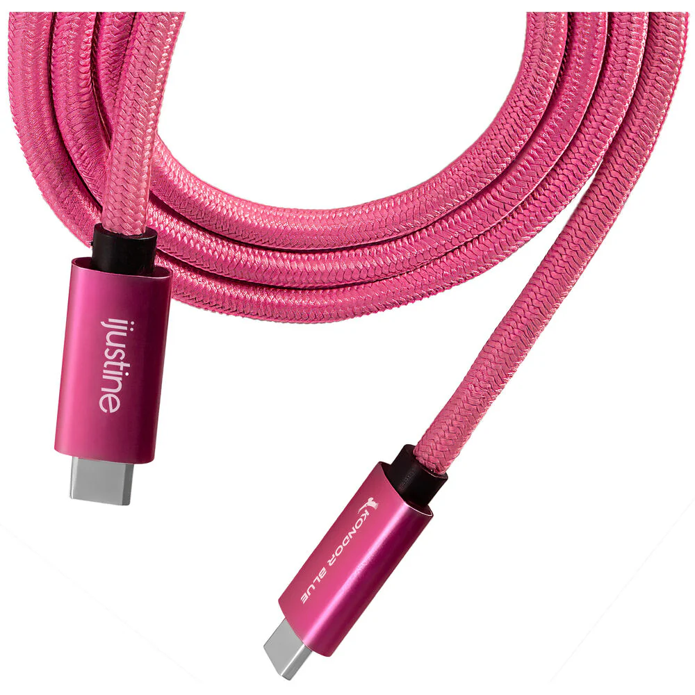 Kondor Blue iJustine Thunderbolt 4 Male Cable (3', Pink) - Image 2