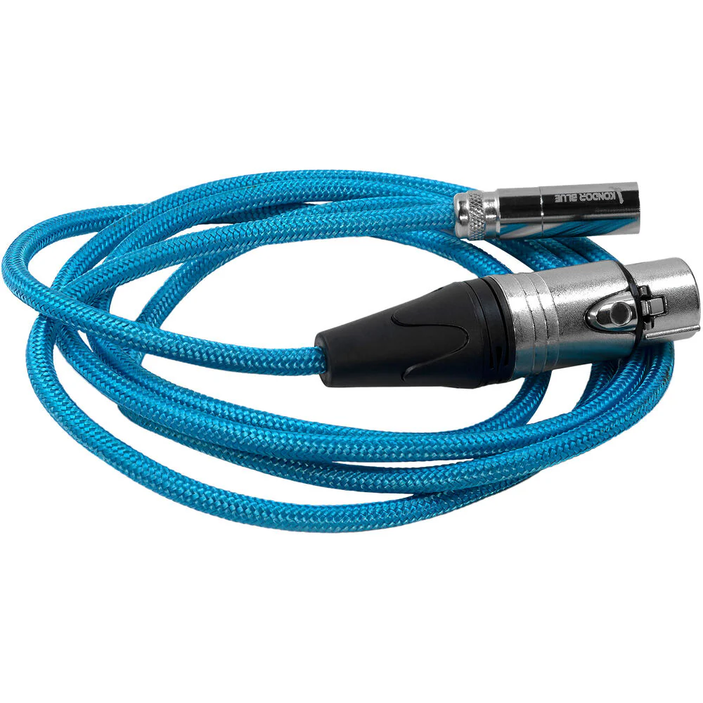 Kondor Blue Mini-XLR Male to XLR Female Audio Cable for Canon C70 & BMPCC 6K/4K (Blue, 3') - Image 2