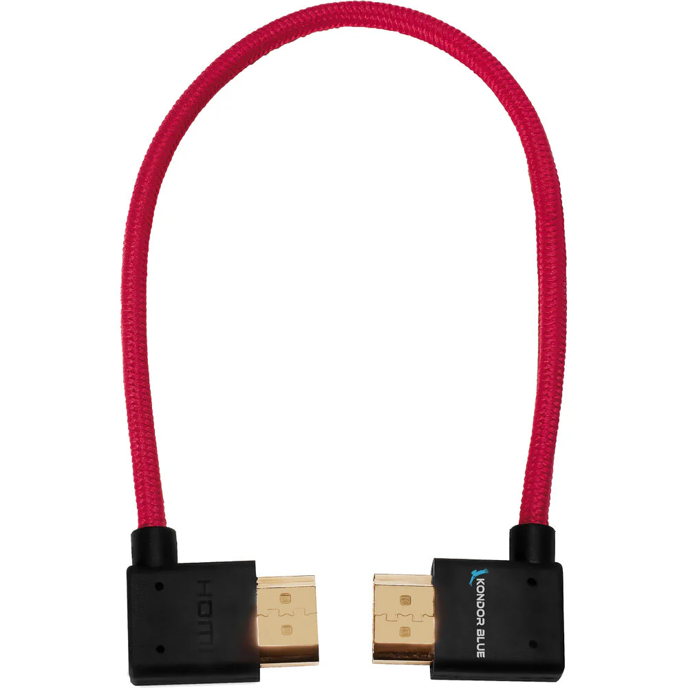 Kondor Blue Right-Angle to Left-Angle High-Speed HDMI Cable (12") - Image 3