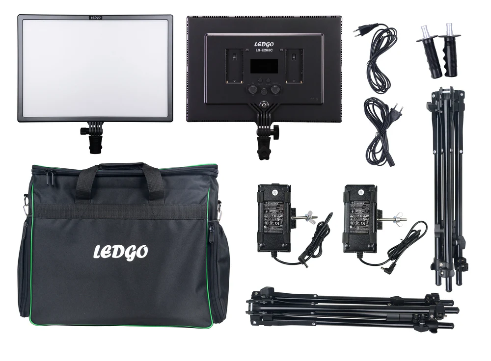 Nanlite LEDGO LUXPAD E268C twin LED light kit with batteries, stands and grids - Image 8