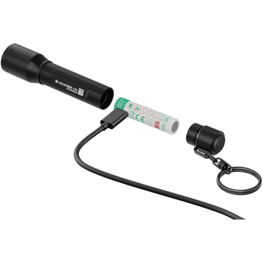 Ledlenser P3R Flashlight 200lm 130m 8h Rechargeable IP54 with KeyRing - Image 5