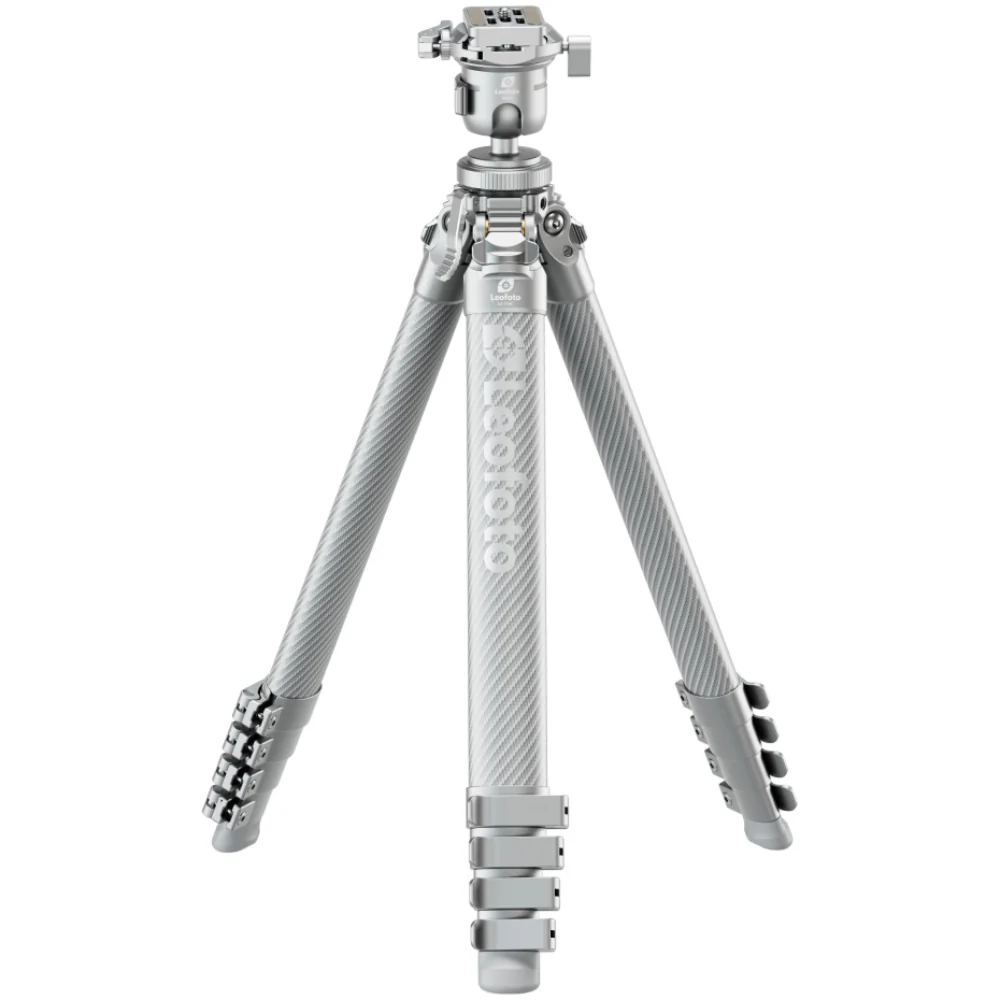 Leofoto AZ-235C Carbon Fibre Travel Tripod + MBH-30 Inverted Ball Head - Silver - Image 2