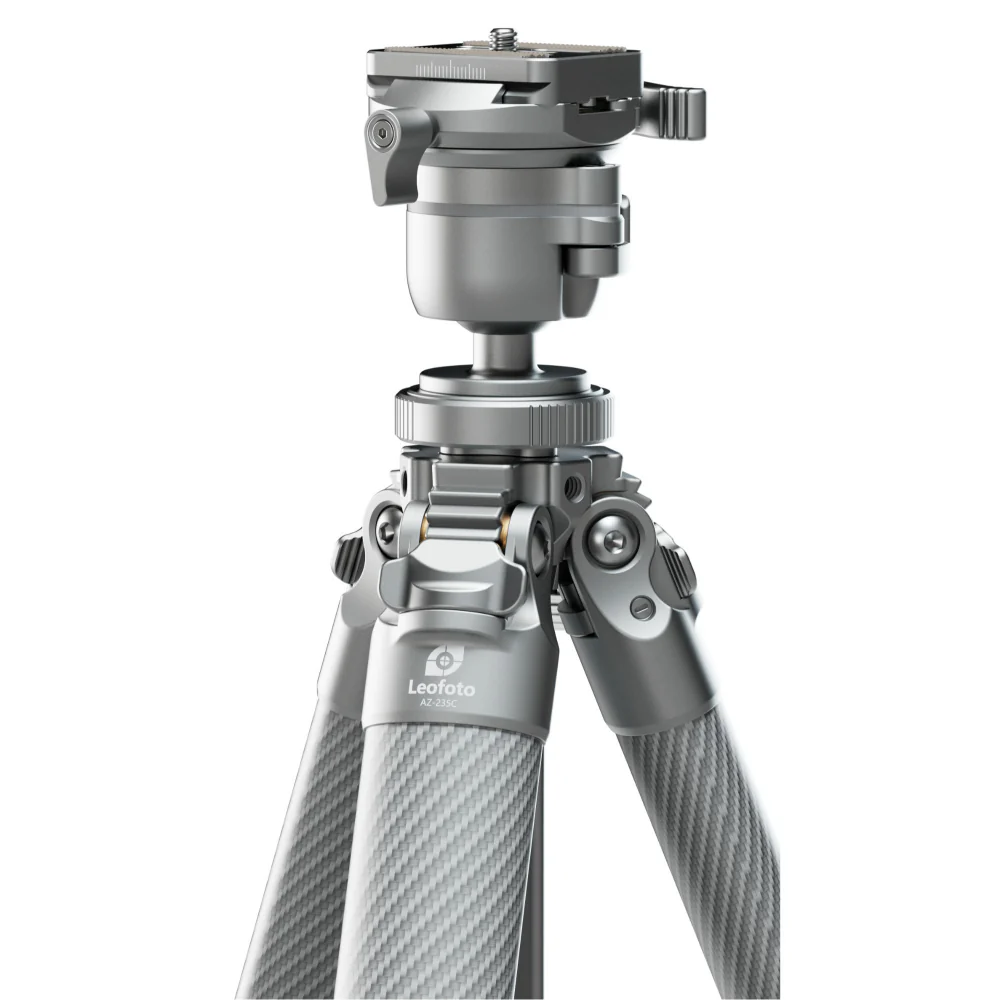 Leofoto AZ-235C Carbon Fibre Travel Tripod + MBH-30 Inverted Ball Head - Silver - Image 3