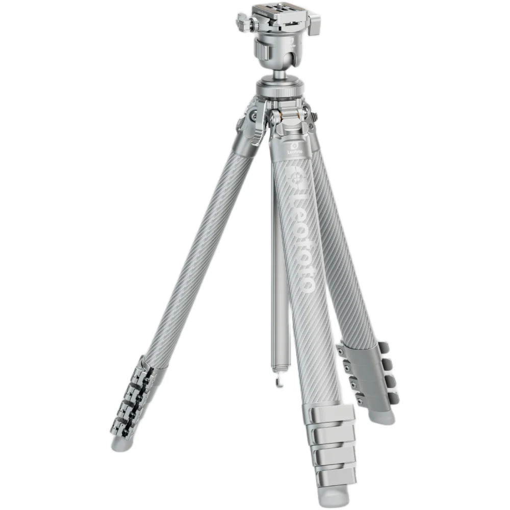 Leofoto AZ-235C Carbon Fibre Travel Tripod + MBH-30 Inverted Ball Head - Silver - Image 4