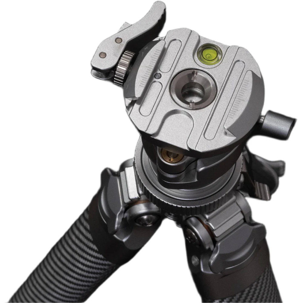 Leofoto AZ-235C Carbon Fibre Travel Tripod + MBH-30 Inverted Ball Head - Silver - Image 8