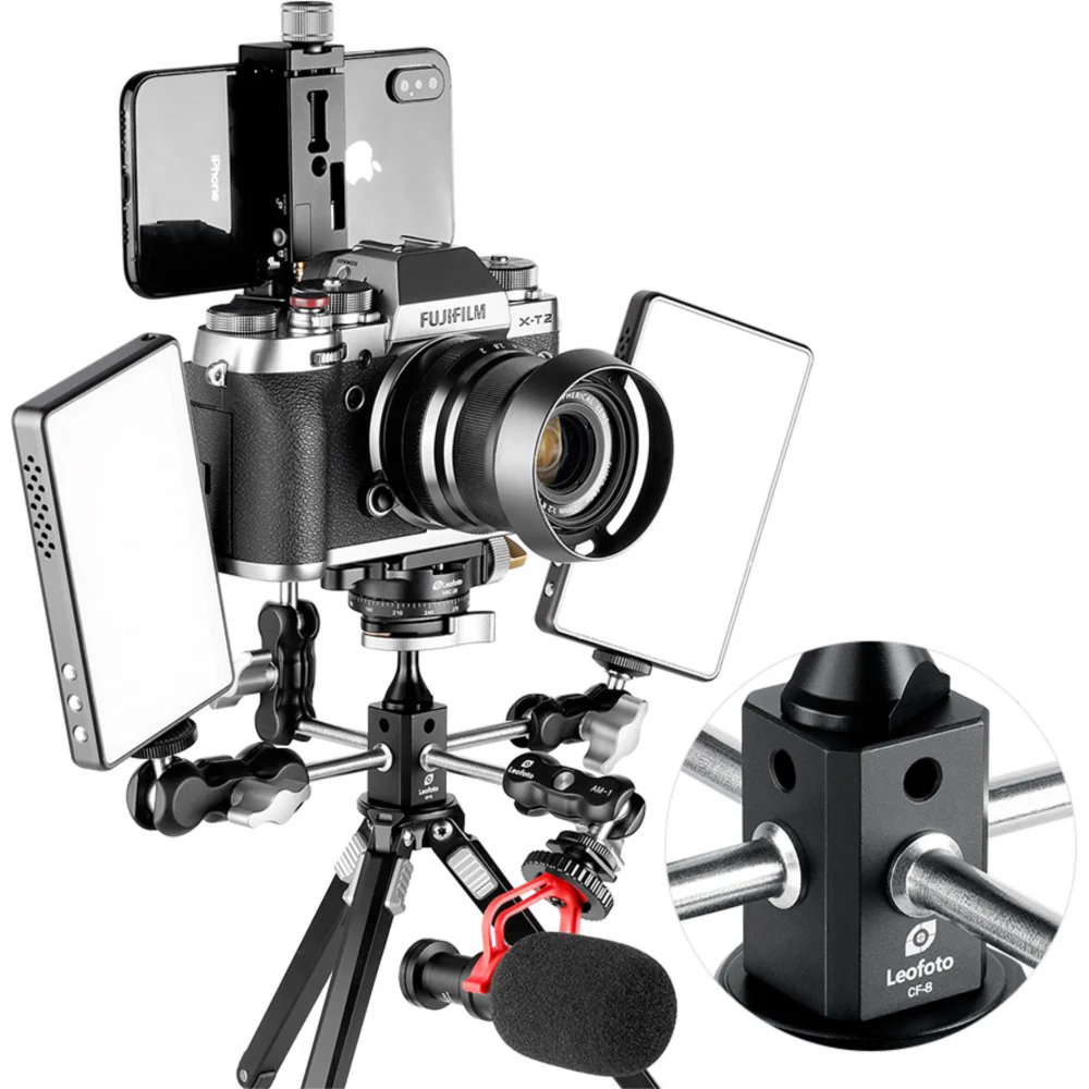 Leofoto CF-8 Accessory Mounting Adapter with 5 x 1/4" Threads - Image 4