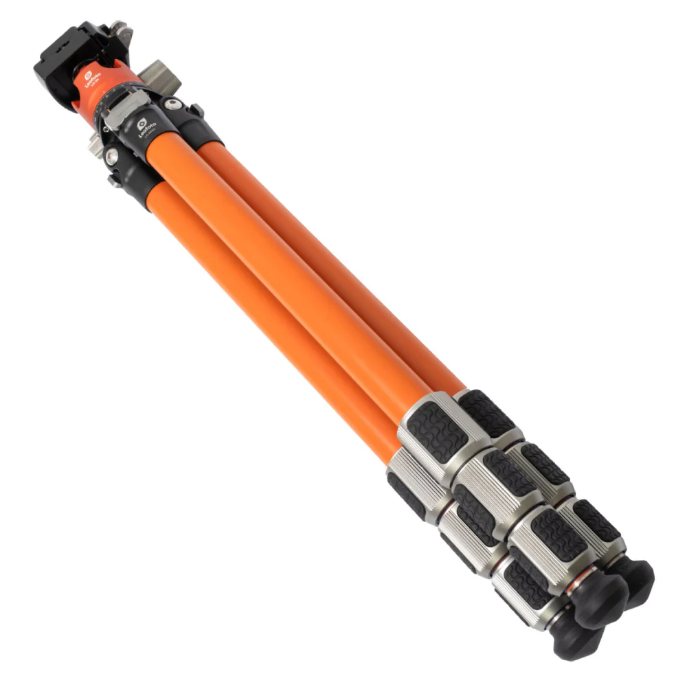 Leofoto LA-284C Athena Series Carbon Fibre Tripod with Orange LH-36LR Ball Head - Image 3