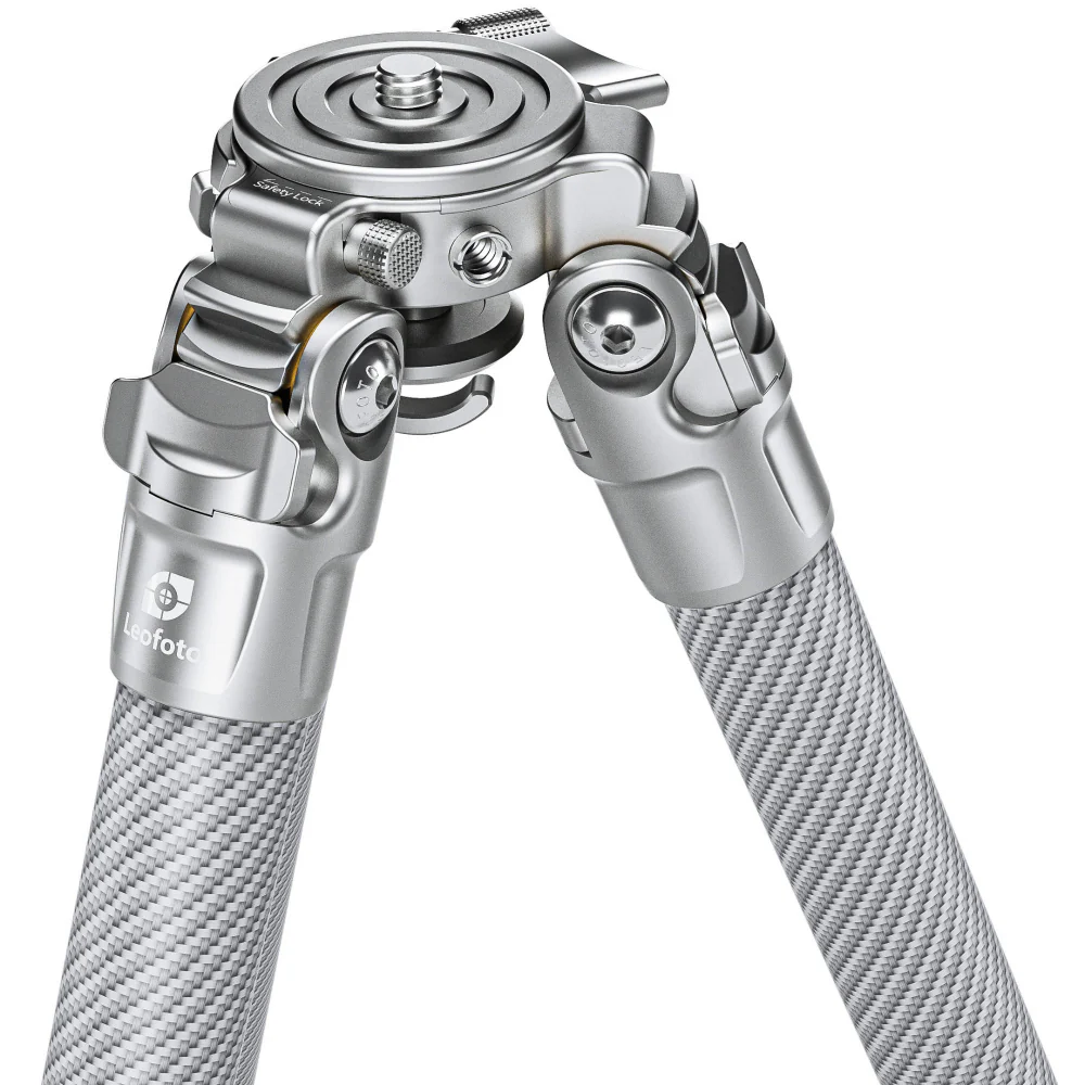 Leofoto LG-324C Silver 4 Section Water Resistant Carbon Fibre Tripod with LH-40R Ball Head - Image 3