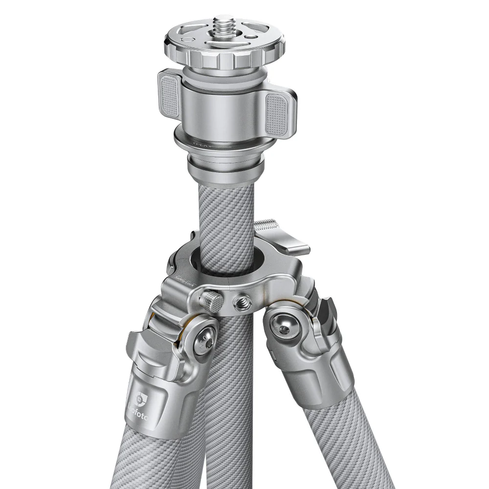 Leofoto LG-324C Silver 4 Section Water Resistant Carbon Fibre Tripod with LH-40R Ball Head - Image 4
