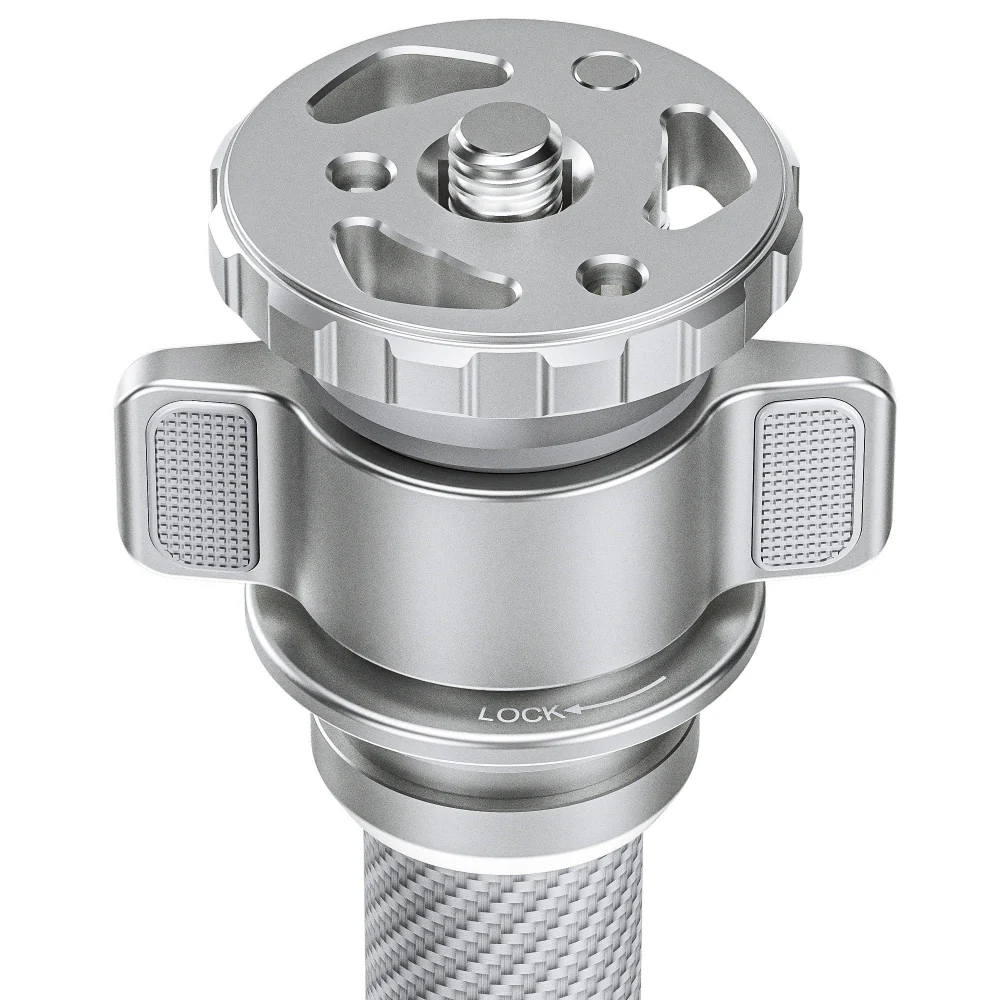 Leofoto LG-324C Silver 4 Section Water Resistant Carbon Fibre Tripod with LH-40R Ball Head - Image 6