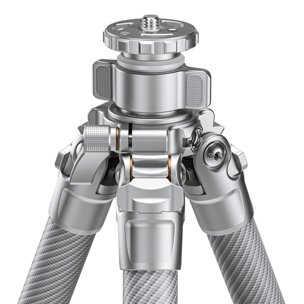 Leofoto LG-324C Silver 4 Section Water Resistant Carbon Fibre Tripod with LH-40R Ball Head - Image 7