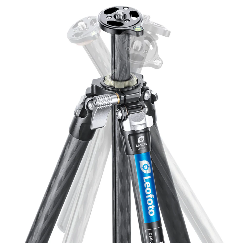 Leofoto LO-224C MR.O Series 4 Section Levelling Centre Column Carbon Fibre Tripod - Image 2