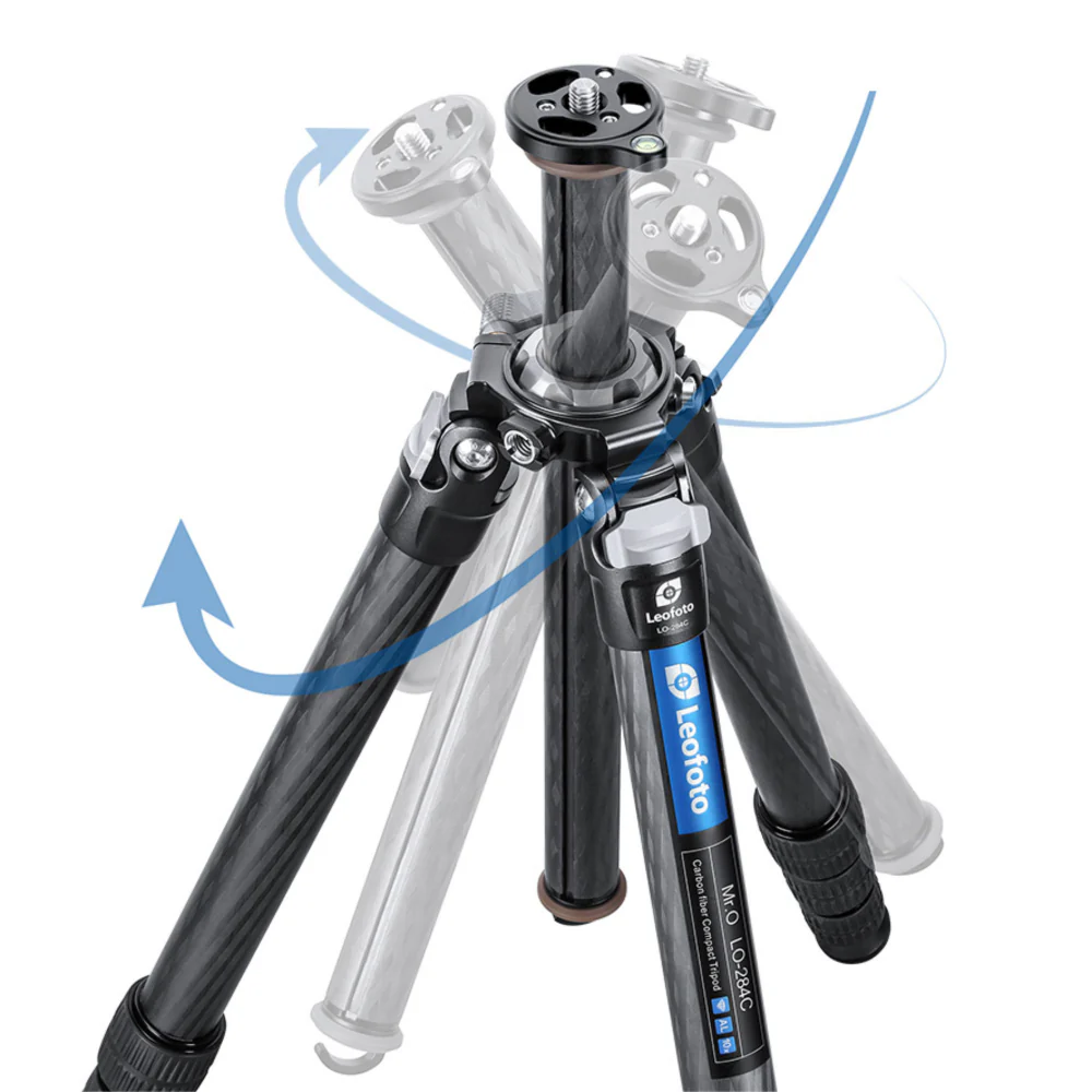 Leofoto LO-284C MR.O Series 4 Section Levelling Centre Column Carbon Fibre Tripod - Image 7