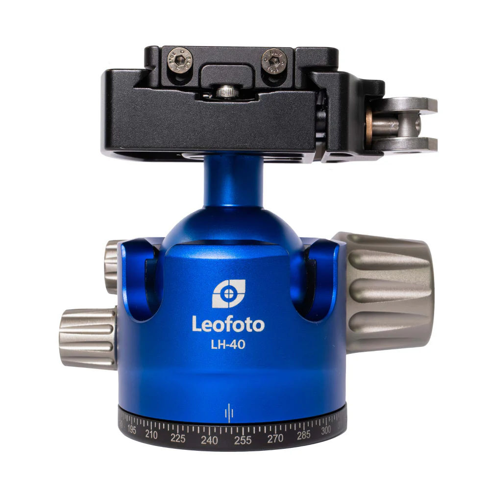 Leofoto LP-324C Poseidon Series 4 Section Water Resistant Carbon Fibre Tripod with Blue LH-40LR Ball Head - Image 10