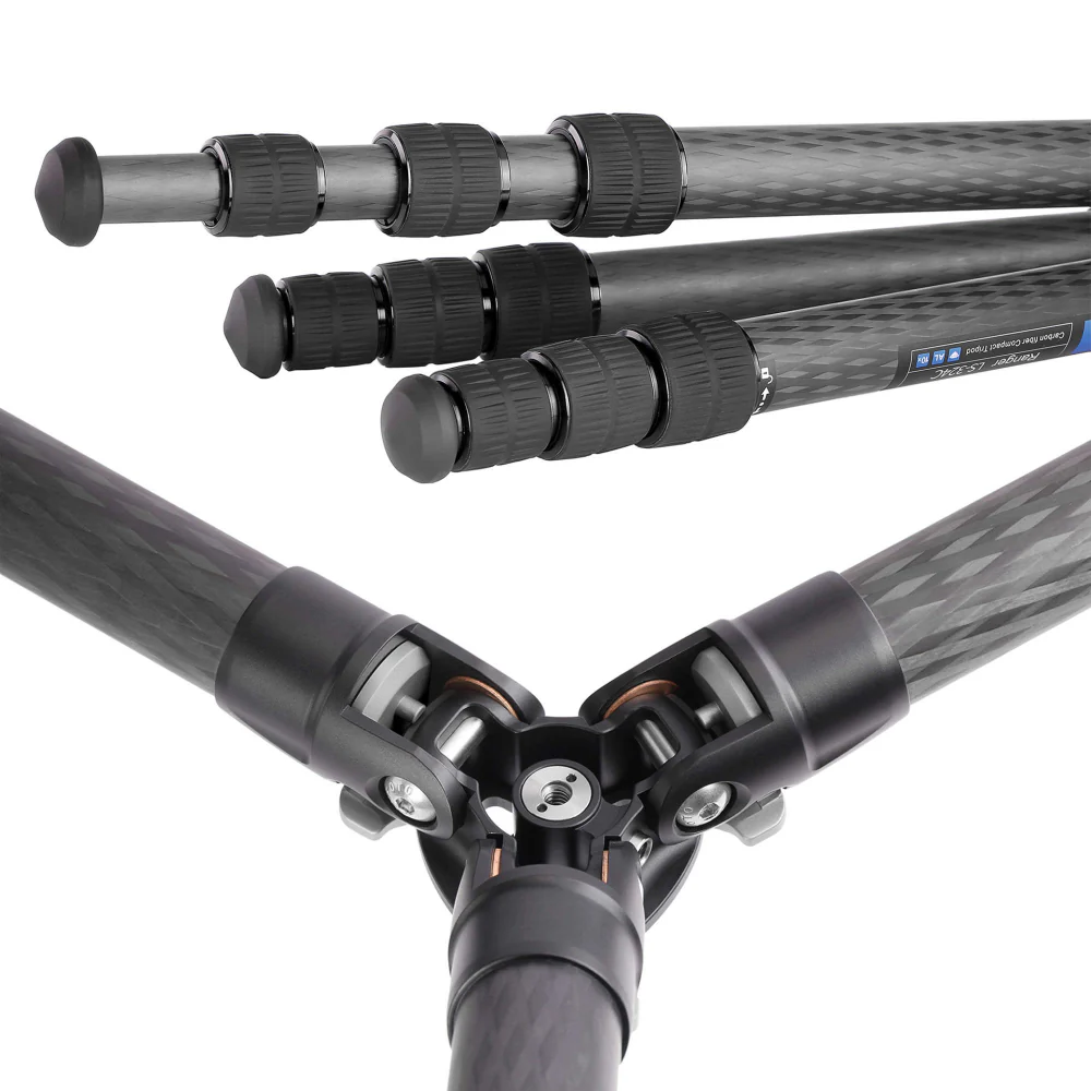 Leofoto LS-284C Ranger Series 4 Section Carbon Fibre Tripod with LH-30LR Ball Head - Image 7