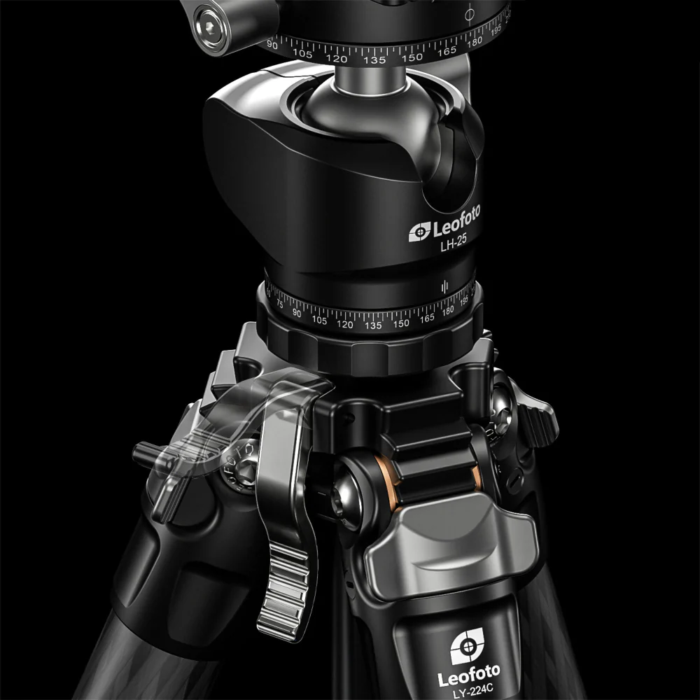 Leofoto LY-224C Mr.Y Series 4 Section Carbon Fibre Tripod with LH-25 Ball Head - Image 4