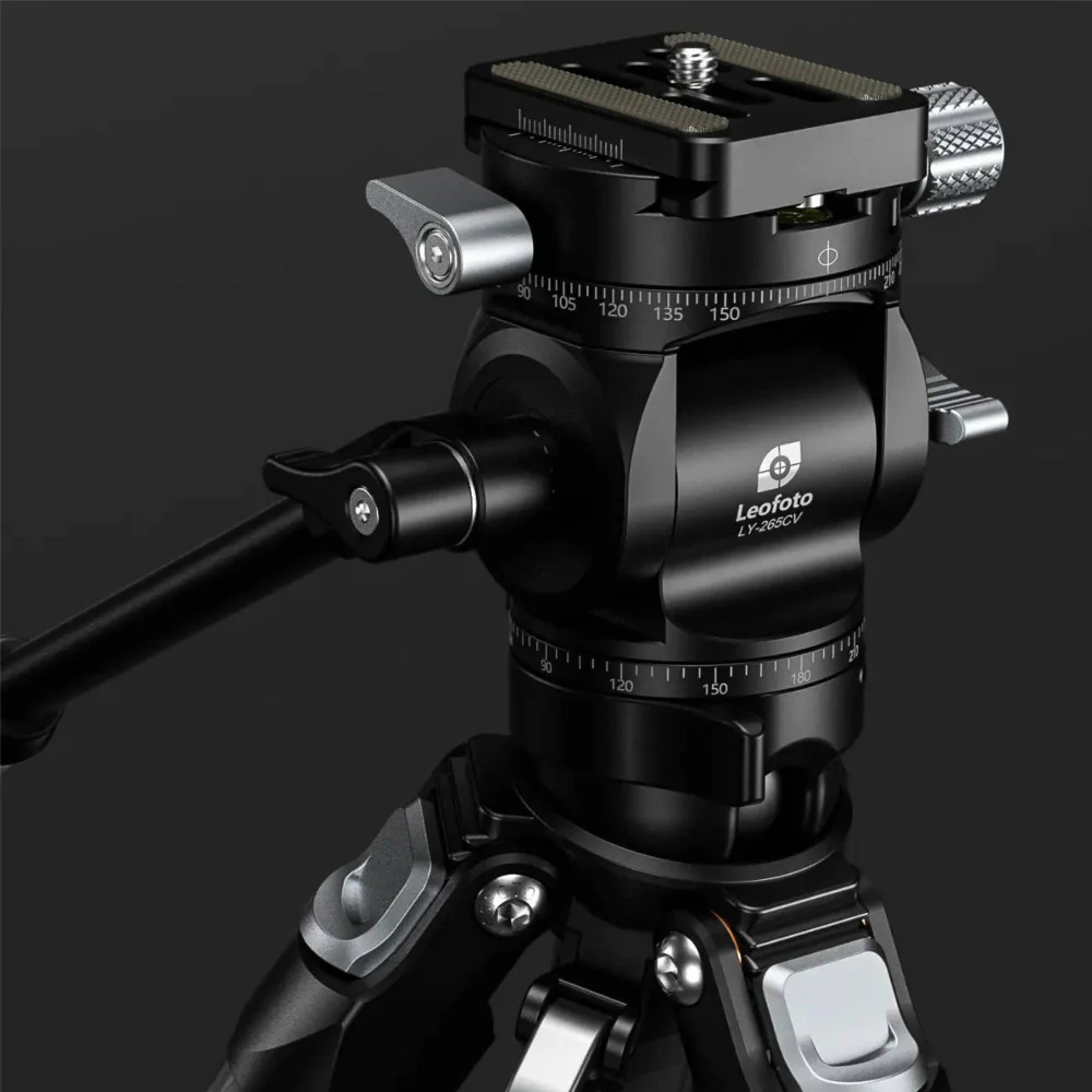 Leofoto LY-265CV Mr.Y Series Carbon Fibre Tripod with Inverted Ball Head + Video Head - Image 13