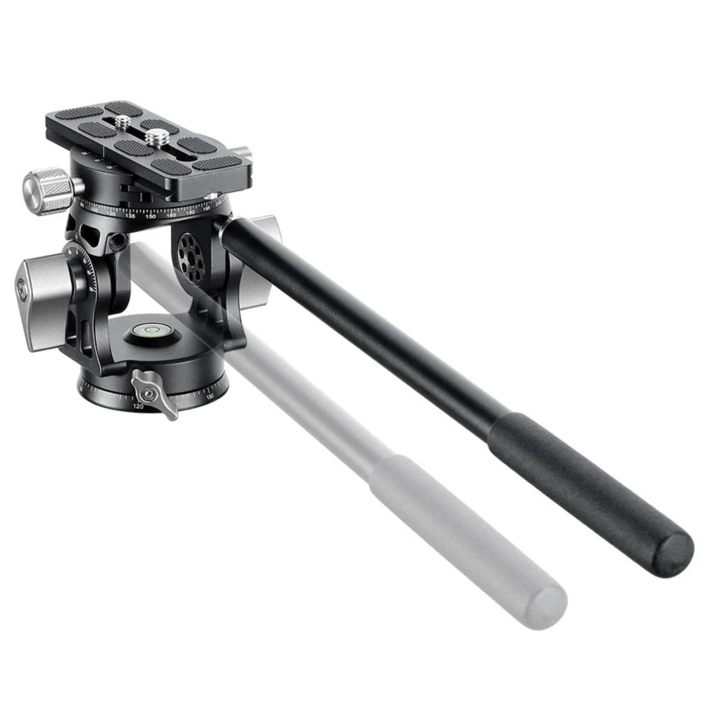 Leofoto VH-30R 2-Way Monopod Head with Panning Clamp and PU-100D Plate - Image 4