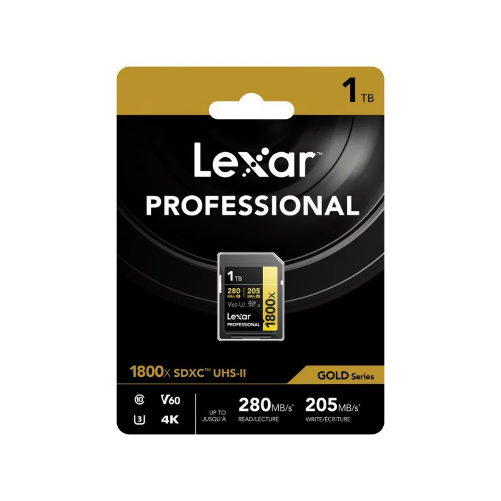 Lexar Professional Gold Series 1TB SDXC UHS-II 280MB/s Memory Card - V60