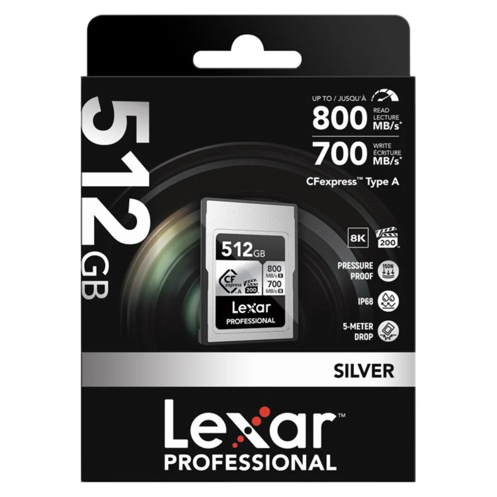 Lexar Professional Silver 512GB CFexpress Type A 800MB/s Memory Card